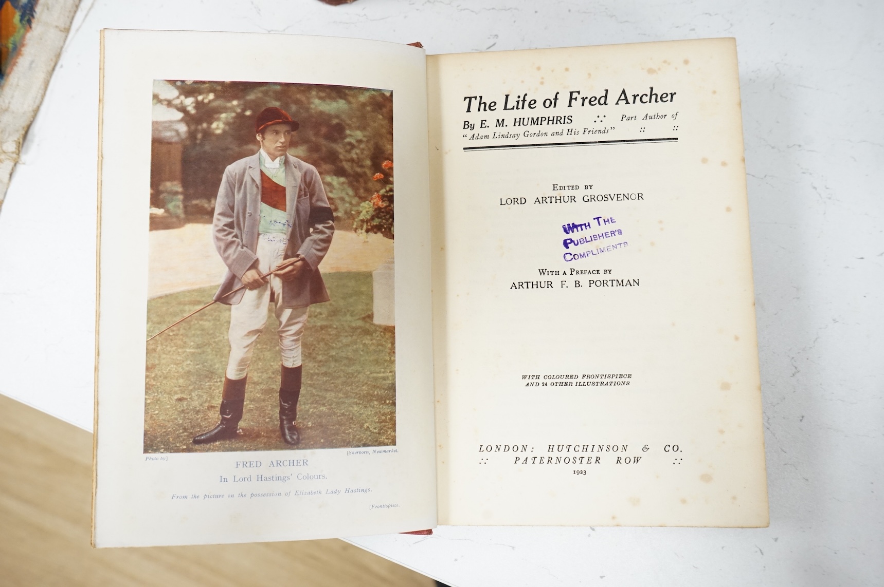 Biegel, Peter - Racing Pictures. coloured pictorial title and num. full-page and other illus.; publisher's leather backed cloth in slipcase, oblong 4to. 1983; Vyner, Robert T. - Notitia Venatica: a treatise on fox-huntin